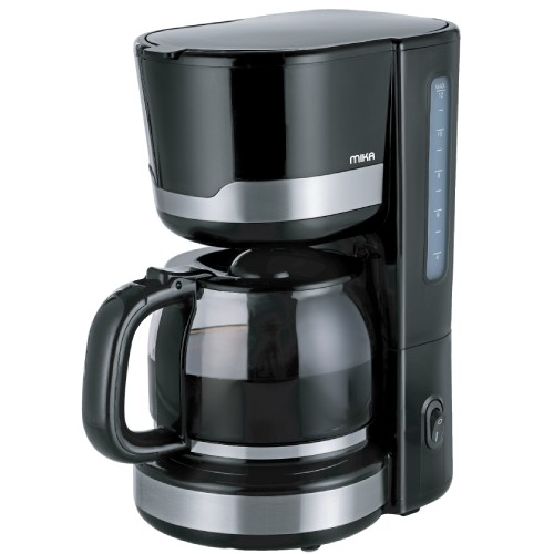 MIKA Coffee Maker, Manual, 12 Cups, 1000W, Black & Stainless Steel