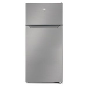 MIKA Fridge, 112L, 2 Door Top Mount Freezer, Defrost (Direct Cool), Line Silver Dark
