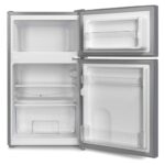 MIKA Fridge, 86L, 2 Door Top Mount Freezer, Defrost (Direct Cool), Dark Silver
