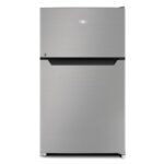 MIKA Fridge, 86L, 2 Door Top Mount Freezer, Defrost (Direct Cool), Line Silver Dark